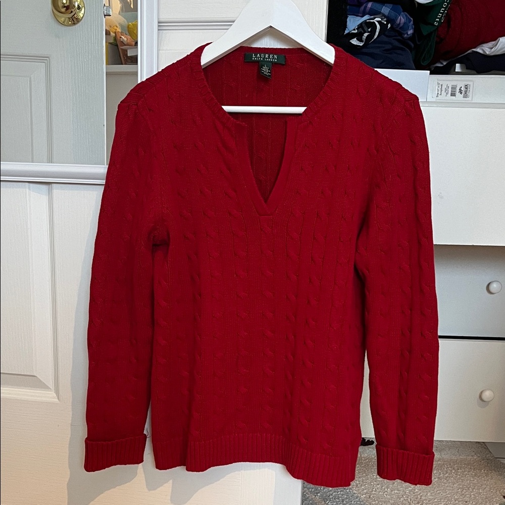 Ralph Lauren V-Neck Red Sweater for Women